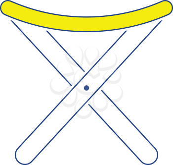 Icon of Fishing folding chair. Thin line design. Vector illustration.
