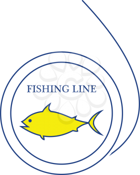 Icon of fishing line. Thin line design. Vector illustration.
