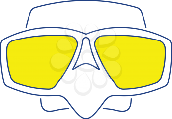 Icon of scuba mask . Thin line design. Vector illustration.
