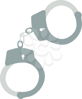 Handcuff  icon. Flat color design. Vector illustration.