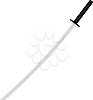 Japanese sword icon. Flat color design. Vector illustration.