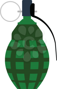 Defensive grenade icon. Flat color design. Vector illustration.