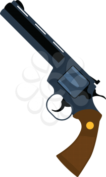 Revolver gun icon. Flat color design. Vector illustration.