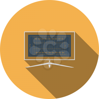 American football tv icon. Flat color design. Vector illustration.