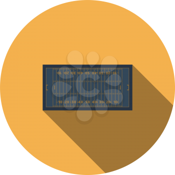 American football field mark icon. Flat color design. Vector illustration.