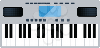 Music synthesizer icon. Flat color design. Vector illustration.