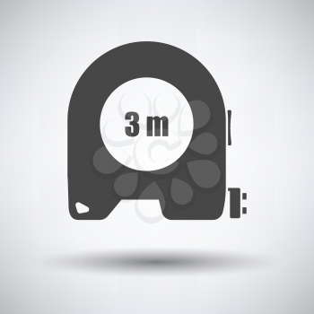 Icon of constriction tape measure on gray background, round shadow. Vector illustration.