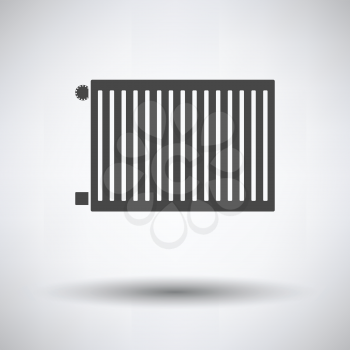 Icon of Radiator on gray background, round shadow. Vector illustration.