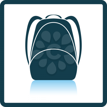 School rucksack  icon. Shadow reflection design. Vector illustration.