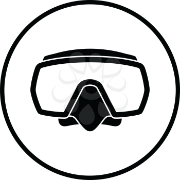 Icon of scuba mask . Thin circle design. Vector illustration.