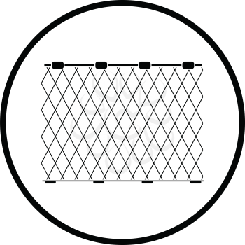 Icon of Fishing net . Thin circle design. Vector illustration.
