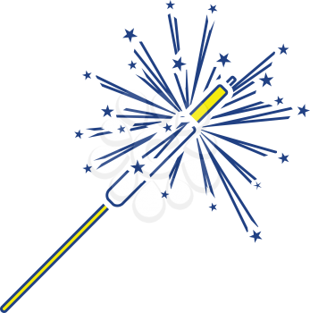 Party sparkler icon. Thin line design. Vector illustration.