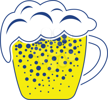 Mug of beer icon. Thin line design. Vector illustration.