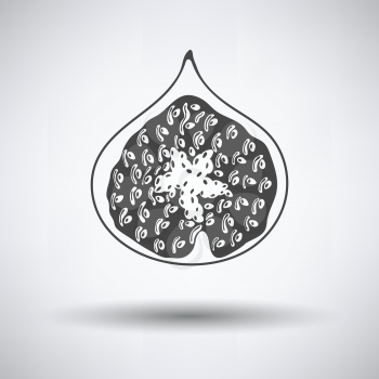 Icon of Fig fruit on gray background, round shadow. Vector illustration.