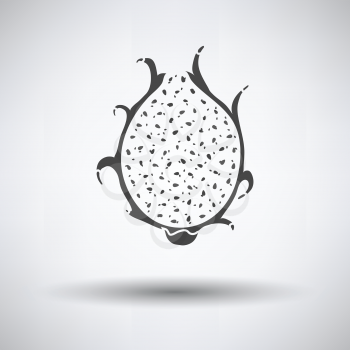 Icon of Dragon fruit on gray background, round shadow. Vector illustration.