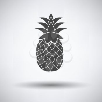 Icon of Pineapple on gray background, round shadow. Vector illustration.