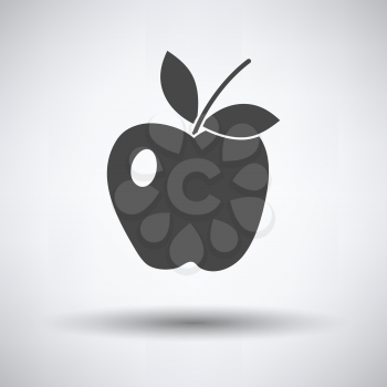 Icon of Apple on gray background, round shadow. Vector illustration.