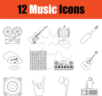 Set of musical icons.. Thin Line design. Vector illustration.