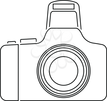 Photo camera icon. Thin line design. Vector illustration.