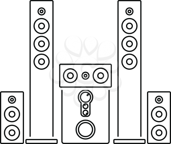 Audio system speakers icon. Thin line design. Vector illustration.