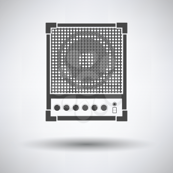 Audio monitor icon on gray background, round shadow. Vector illustration.