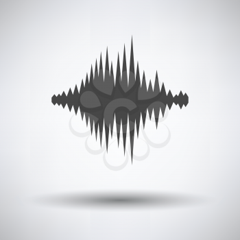 Music equalizer icon on gray background, round shadow. Vector illustration.