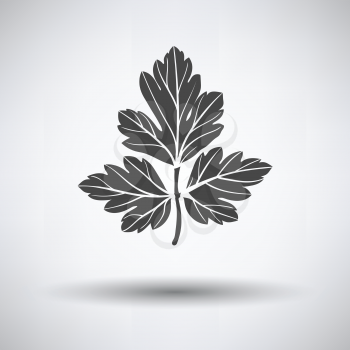 Parsley icon on gray background, round shadow. Vector illustration.