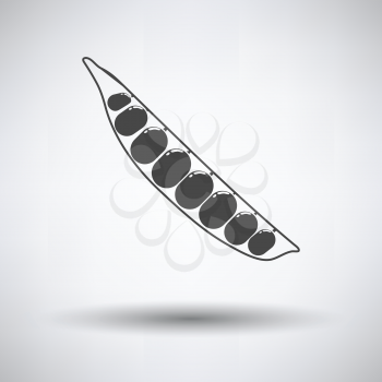 Pea icon on gray background, round shadow. Vector illustration.