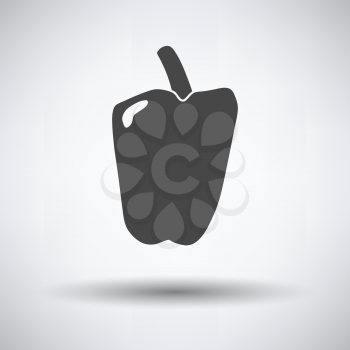 Pepper icon on gray background, round shadow. Vector illustration.