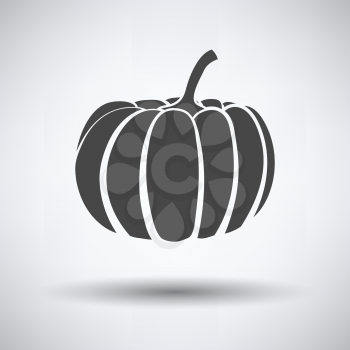 Pumpkin icon on gray background, round shadow. Vector illustration.