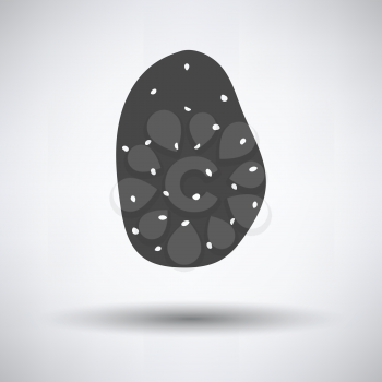Potato icon on gray background, round shadow. Vector illustration.