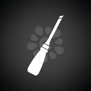 Chisel icon. Black background with white. Vector illustration.