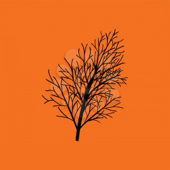 Dill icon. Orange background with black. Vector illustration.