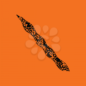 Beans  icon. Orange background with black. Vector illustration.