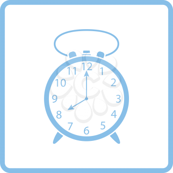 Alarm clock icon. Blue frame design. Vector illustration.