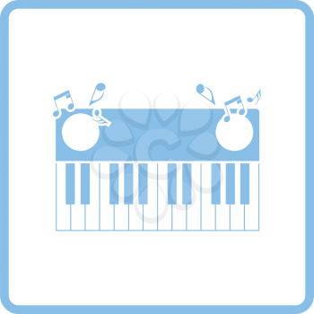 Piano keyboard icon. Blue frame design. Vector illustration.
