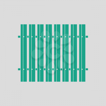 Icon of Construction fence . Gray background with green. Vector illustration.