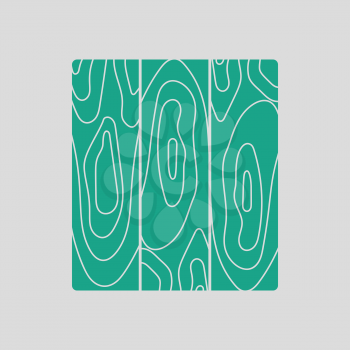 Icon of parquet plank pattern. Gray background with green. Vector illustration.