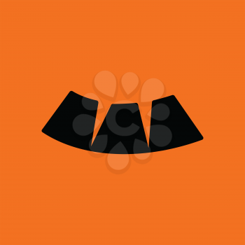 Icon of Melon. Orange background with black. Vector illustration.
