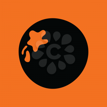 Icon of Blueberry. Orange background with black. Vector illustration.