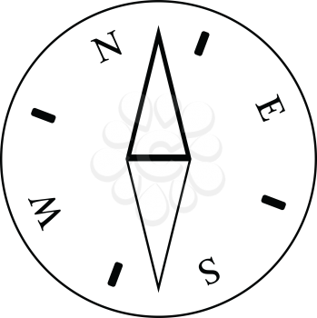 Icon of compass. Thin line design. Vector illustration.