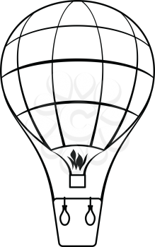 Icon of hot air balloon. Thin line design. Vector illustration.