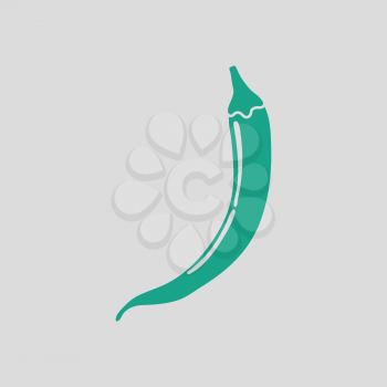 Chili pepper  icon. Gray background with green. Vector illustration.