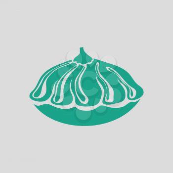 Bush pumpkin icon. Gray background with green. Vector illustration.