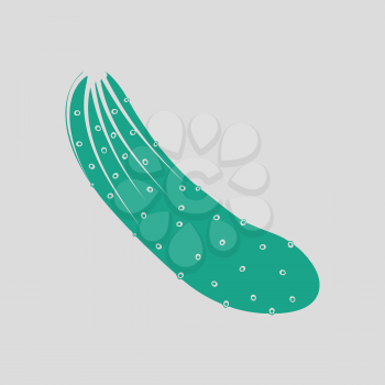 Cucumber icon. Gray background with green. Vector illustration.