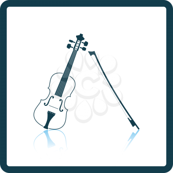 Violin icon. Shadow reflection design. Vector illustration.