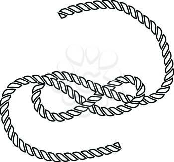 Icon of rope. Thin line design. Vector illustration.