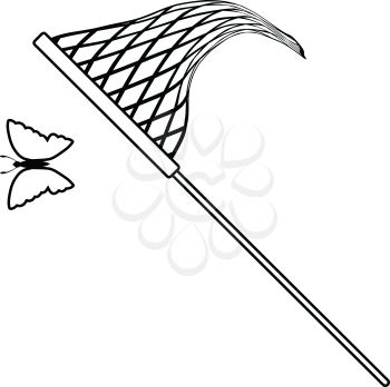 Icon of butterfly net. Thin line design. Vector illustration.