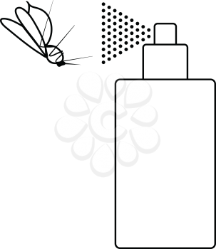 Icon of mosquito spray. Thin line design. Vector illustration.