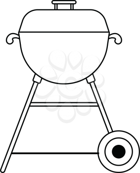 Icon of barbecue. Thin line design. Vector illustration.